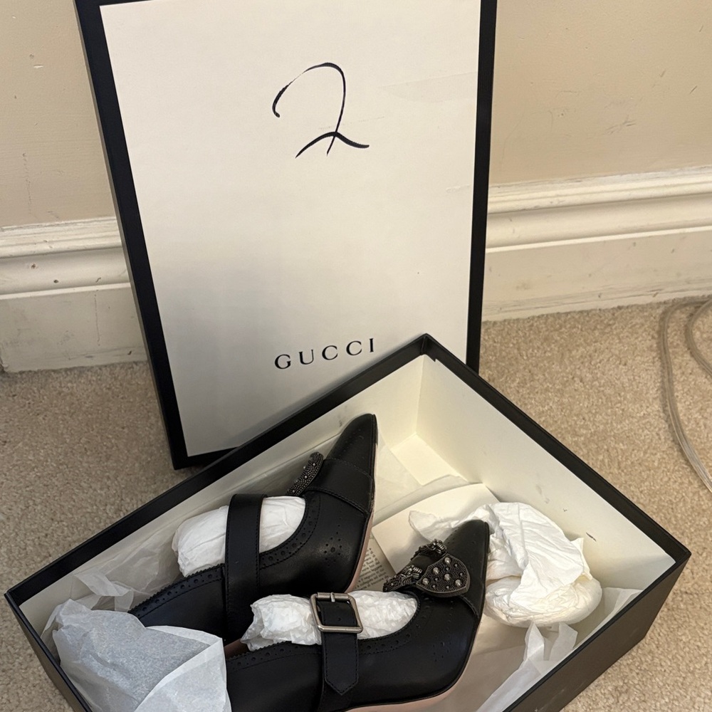 Gucci Black Studded Women's Flats